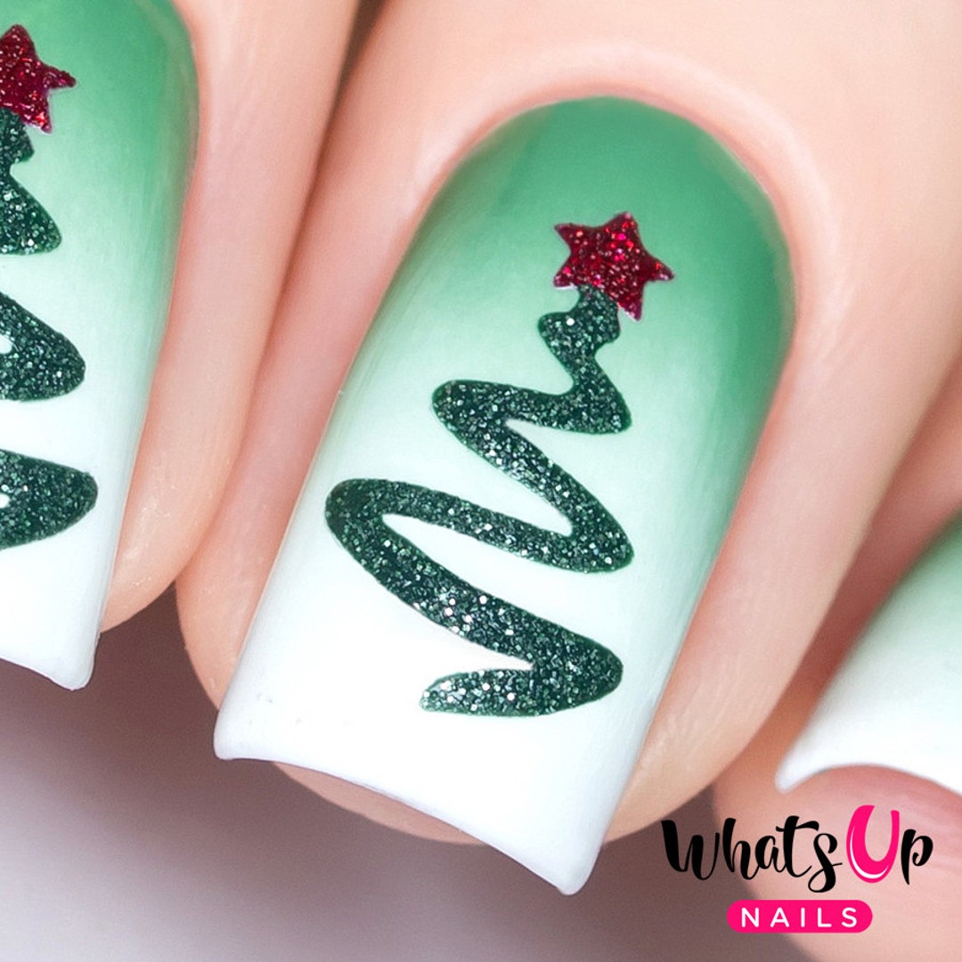 Ribbon Tree Stencils for Nails Christmas Nail Stickers Nail - Etsy Ribbon Tree Stencils for Nails Christmas Nail Stickers Nail - Etsy