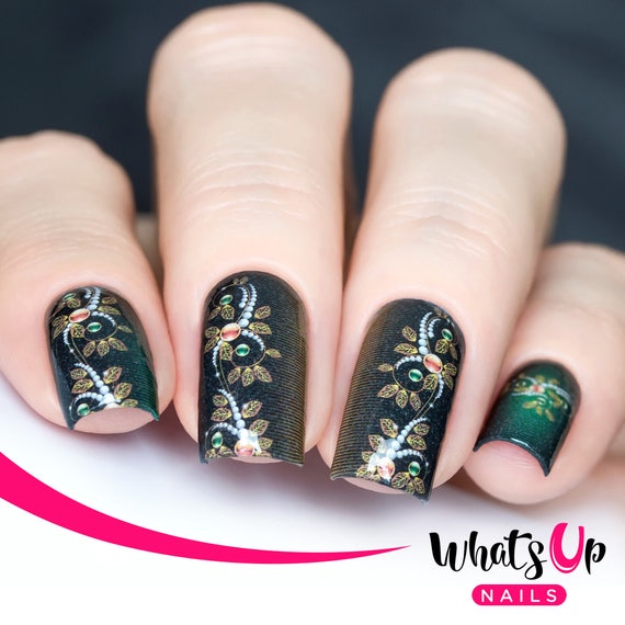P022 Jeweled Vines Water Decals Sliders for Nail Art Design Etsy