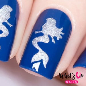 Whats Up Nails - Mermaid Stencils for Nails, Nail Stickers, Nautical Nails, Nail Art, Nail Vinyls