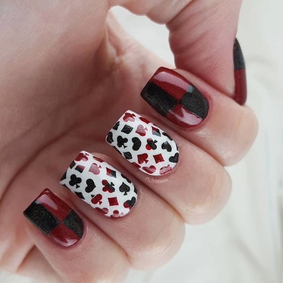 playing cards stencils for nails nail stickers nail art etsy new zealand