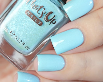 Whats Up Nails - Lost Frost Regular Polish (Light Blue Crelly with Blue Iridescent Shimmer), Nail Polish for Nail Art