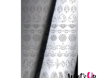 Botanical Garden Stickers (Silver) - Daily Charme Collaboration, Nail Stickers, Chrome Stickers for Nail Art Design