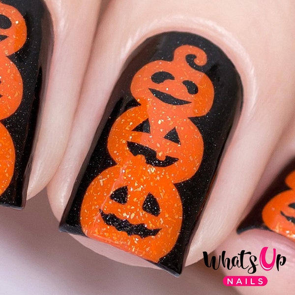 Pumpkin Topiary Stencils for Nails, Halloween Nail Stickers, Nail Art, Nail Vinyls