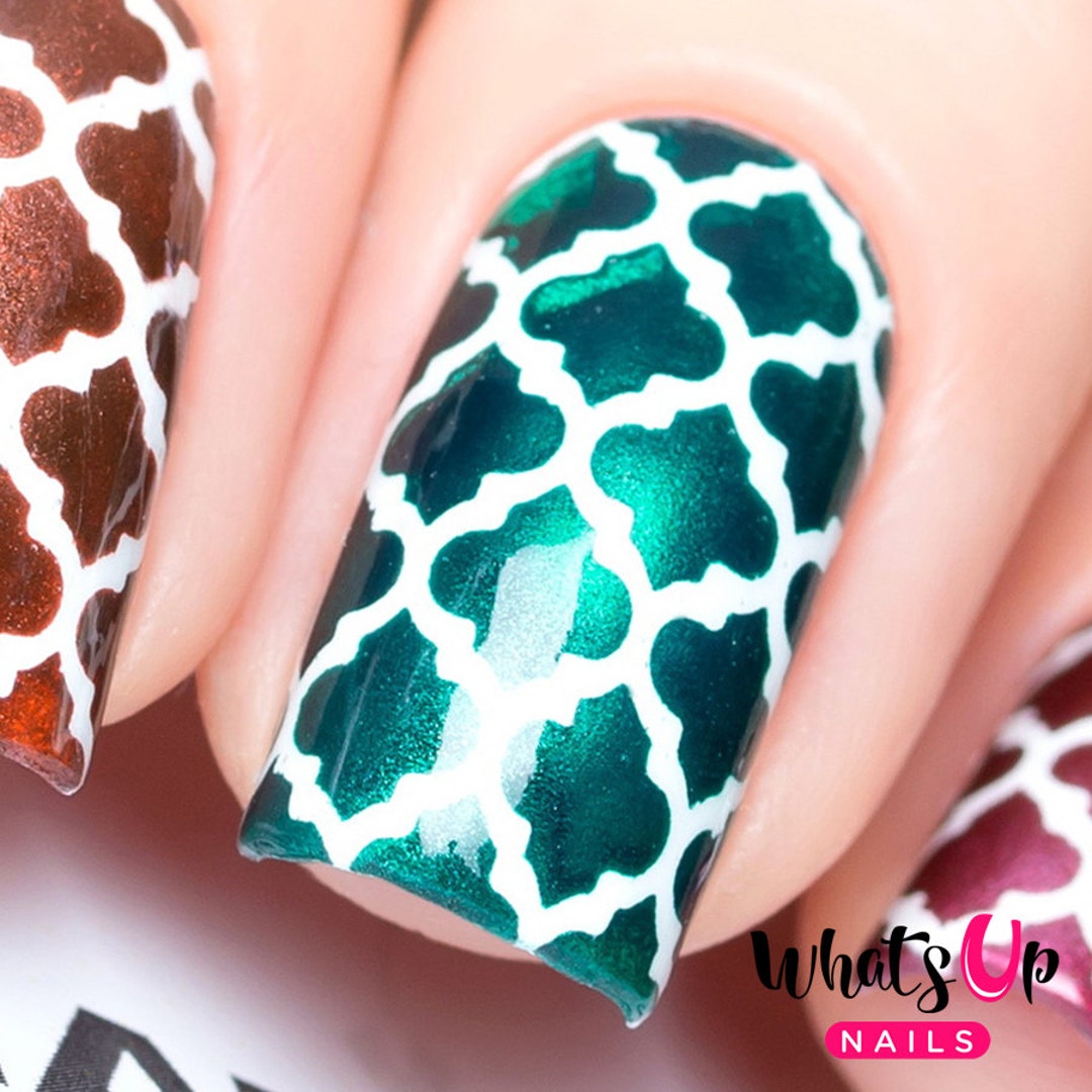 Moroccan Stencils for Nails, Quatrefoil Nail Stickers, Nail Art, Nail