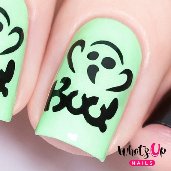 Boo Stencils For Nails Halloween Nail Stickers Nail Art Etsy