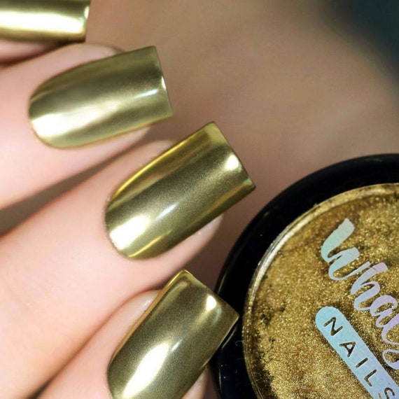 Gold Chrome Powder for Mirror Nails - Etsy Gold Chrome Powder for Mirror Nails - Etsy