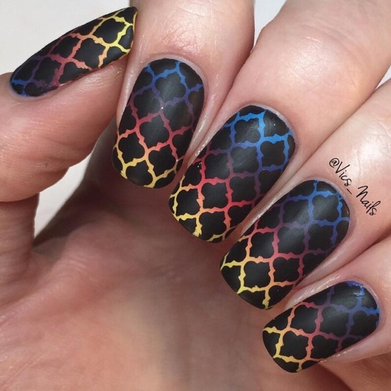 Moroccan Stencils for Nails Quatrefoil Nail Stickers Nail - Etsy