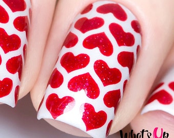 Whats Up Nails - Estênceis de linhas de coração para unhas, adesivos de unhas para o Dia dos Namorados, arte para unhas, vinil para unhas
