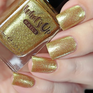 Whats Up Nails - Sun Regular Polish (Gold Foil w/ Duochrome Shimmer), Nail Polish for Nail Art