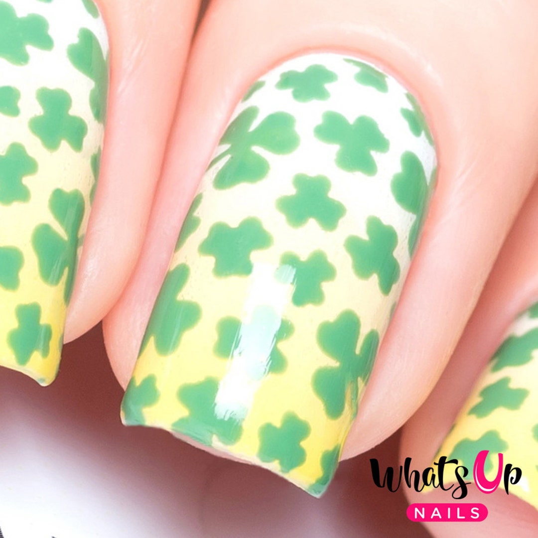 Clover Field Stencils for Nails St. Patrick Day Nail - Etsy