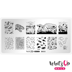 Whats Up Nails - B055 Stampasaurus Stamping Plate For Stamped Nail Art Design