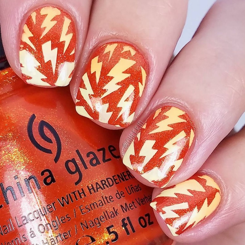 Lightning Bolts Stencils For Nails Nail Stickers Nail Art Etsy Il 794xN.1841955130 Fl9k