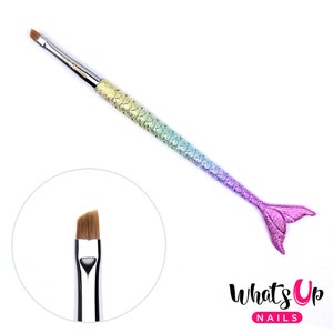 Whats Up Nails - Mermaid #3 Angular Brush, Mermaid Nail Brush for Nail Art