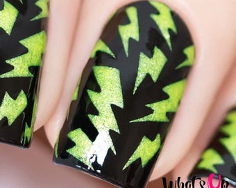 Whats Up Nails - Lightning Bolts Stencils for Nails, Nail Stickers, Nail Art, Nail Vinyls