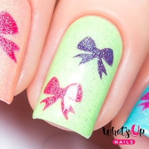Whats Up Nails - Bow Stencils for Nails, Bow Nail Stickers, Nail Art, Nail Vinyls