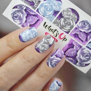 P080 Edgy Roses Water Decals Sliders for Nail Art Design - Etsy