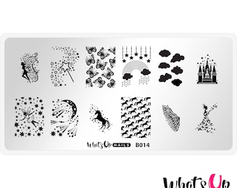 Placa de estampado "Whats Up Nails" - B014 Magical Playground para diseños de uñas estampadas