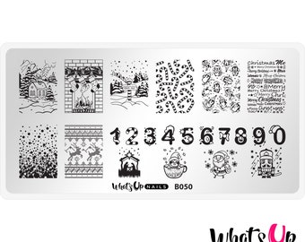 B050 Count On Me! Stamping Plate For Christmas Stamped Nail Art Design