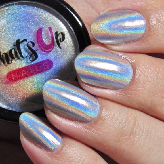 Holographic Chrome Nail Powder Set - Upgrade Solid Sliver Rose Gold Rainbow  Unicorn Holo Effect Chrome Pigment Powder for Nails