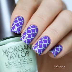 Moroccan Stencils for Nails, Quatrefoil Nail Stickers, Nail Art, Nail