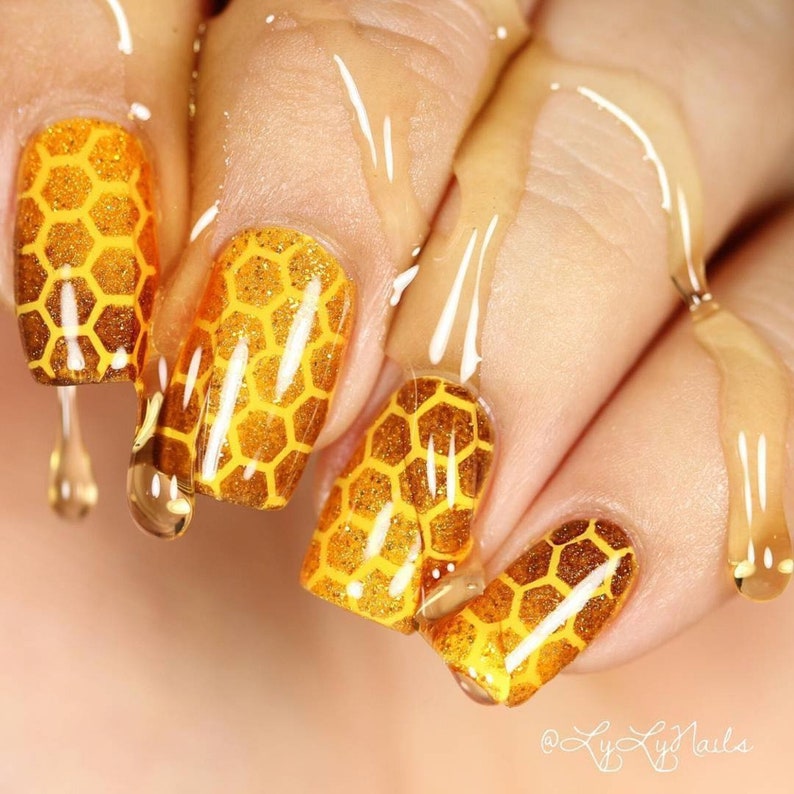 Honeycomb stencils for nails nail stickers nail art nail image 7