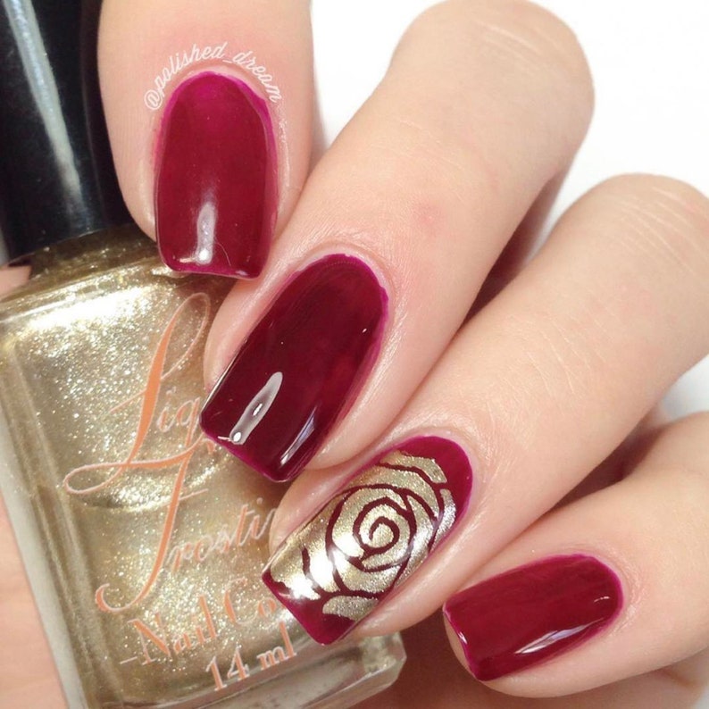 Rose Petals Stencils for Nails Valentine's Day Nail Etsy
