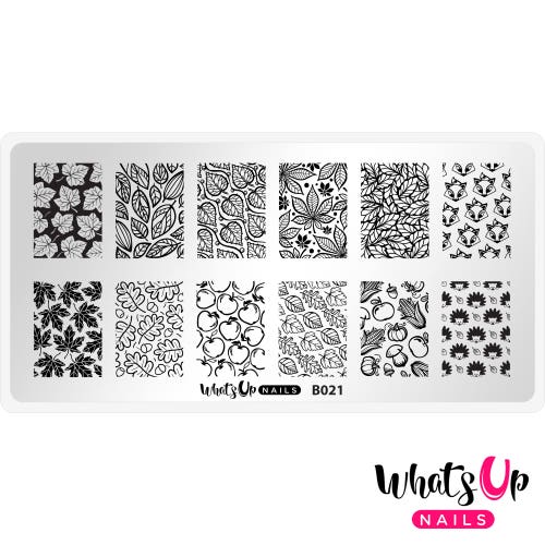 A021 Leaf Pile Stamping Plate for Stamped Nail Art Design Etsy
