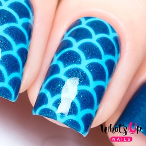Whats Up Nails - Mermaid stencils, scale stickers for nail art, nail vinyls