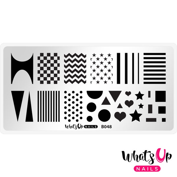 B048 Simple Shapes Stamping Plate For Stamped Nail Art Design