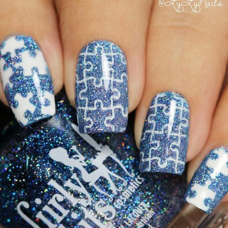 Puzzle Stencils for Nails Nail Stickers Nail Art Nail Etsy