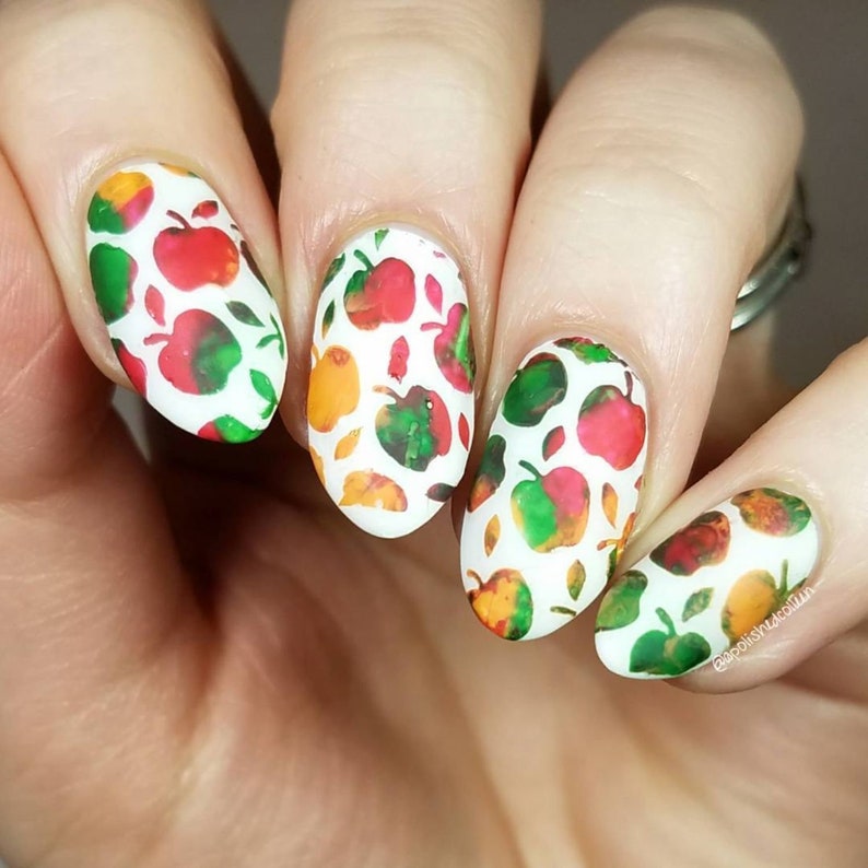 Apples Stencils for Nails Autumn Fall Thanksgiving Nail image 3