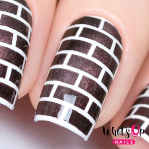 Whats Up Nails - Bricks Stencils for Nails, Nail Stickers, Nail Art, Nail Vinyls