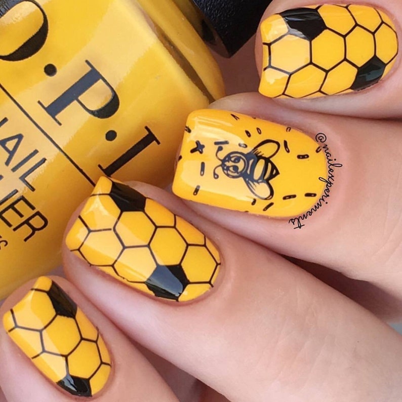 B029 Picnic in the Park Stamping Plate For Stamped Nail Art image 4