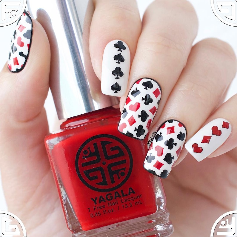 Playing Cards Stencils for Nails Nail Stickers Nail Art Etsy