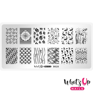 Whats Up Nails - B020 Take Me to the Sea Stamping Plate For Stamped Nail Art Design