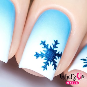 Whats Up Nails - Silver Jolly Snowflakes Stencils for Nails, Christmas Nail Stickers, Nail Art, Nail Vinyls