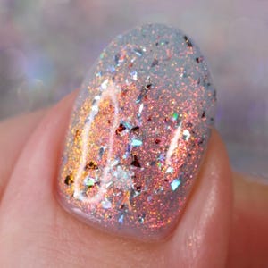Whats Up Nails - I Yam Too Much Nail Polish Light Blue with Iridescent Shimmer and Glitter Made in USA 21 free Cruelty Free Vegan Clean