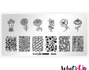 B046 Petal to the Metal Stamping Plate For Stamped Nail Art Design