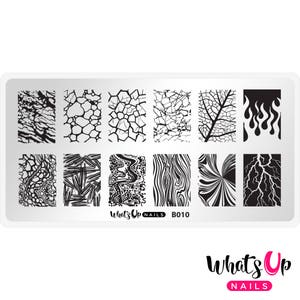 Whats Up Nails - B010 Texture Me Nature Stamping Plate For Stamped Nail Art Design
