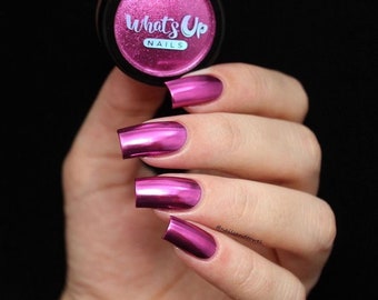 Whats Up Nails - Fuchsia Chrome Powder For Mirror Nails