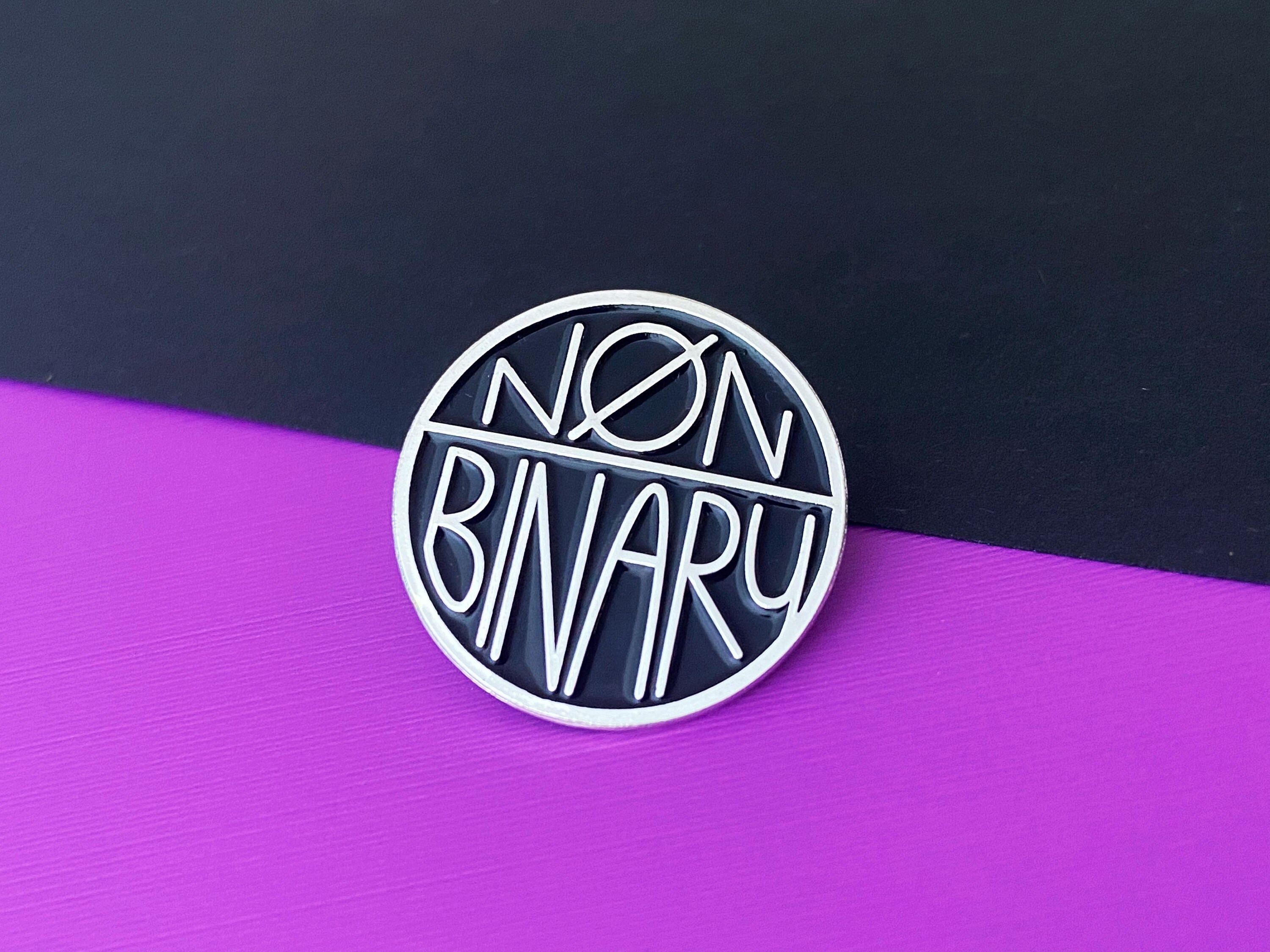 NONBINARY Soft Enamel Statement Pin Silver Edition Etsy