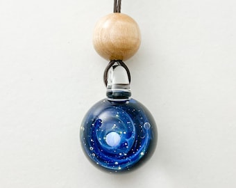 Astronomy jewelry, galaxy pendant