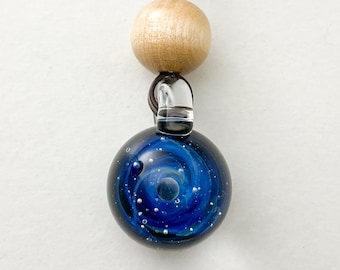 Astronomy jewelry, galaxy pendant