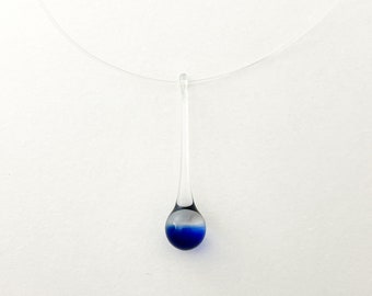 Blue glass drop pendant