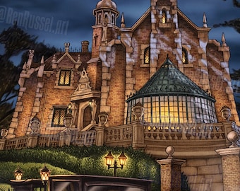 Magic Kingdom's Haunted Mansion, 11 x 14 Druck von Ben Russel