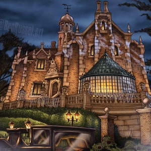 Magic Kingdom's Haunted Mansion, 11x14 Print by Ben Russel