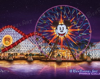 11 x 17 PRINT: Disney California Adventures Pixar Pier, von Ben Russel