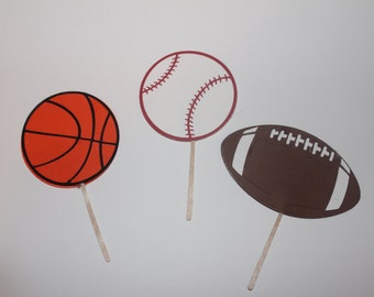 Cupcake Toppers- Sports, Basketball, Baseball, Football