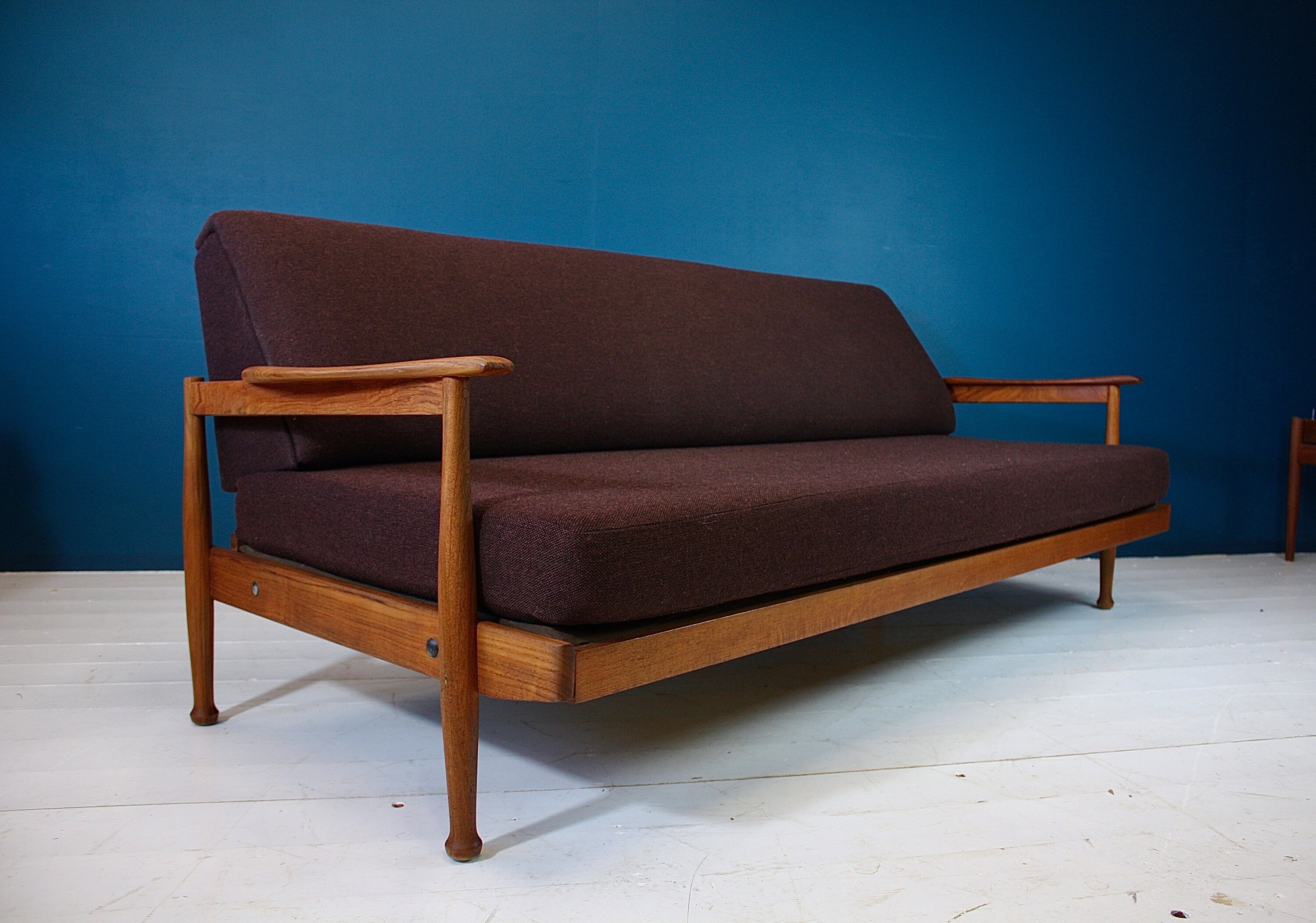 SOLD Guy Rogers Manhattan Mid Century Modern Solid Teak Sofa Etsy