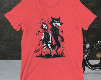 赤ずきんTシャツ、ダークトライブレンドTシャツ、ダークTシャツ、ソフトスタイルゴスギフト、ダークユーモアギフト、彼女への離婚ギフト、別れギフトのアイデア